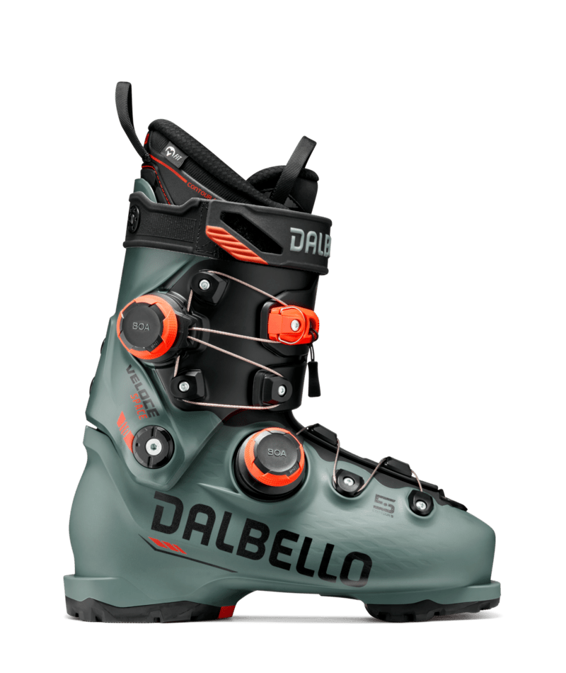 Dalbello Veloce Space 110 Dual Ski Boots 2027 in Dark Basalt/Black, side profile
